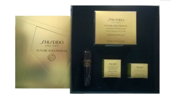 Opiniones Estuche Shiseido Future Solution Lx Crema de Noche 50 ml + Contorno Ojos y Labios 2.5 ml + Tónico Concentrado 25 ml + Crema de Día 6 ml