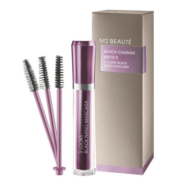 Opiniones M2 Beaute Nano Mascara de Pestañas 3 Cepillos Negro